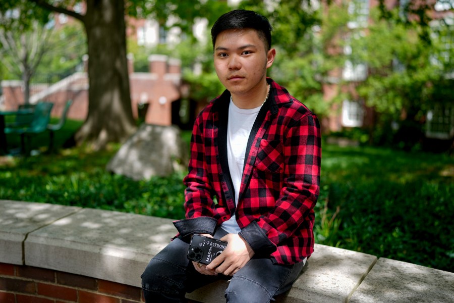 Bao Le, 18, sits for a photo on Tuesday, April 23, 2024, in Nashville, Tenn. The Associated Press spoke with teenagers and young adults about their experiences on social media and what they wish they had known when they first got online. (AP Photo/George Walker IV)