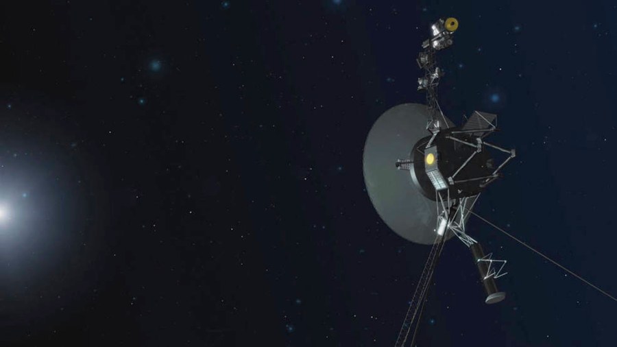 FILE - This illustration provided by NASA depicts Voyager 1. The most distant spacecraft from Earth stopped sending back understandable data in November 2023. The Jet Propulsion Laboratory in Southern California announced this week that Voyager 1's four scientific instruments are back in business after a technical snafu in November. (NASA via AP, File)