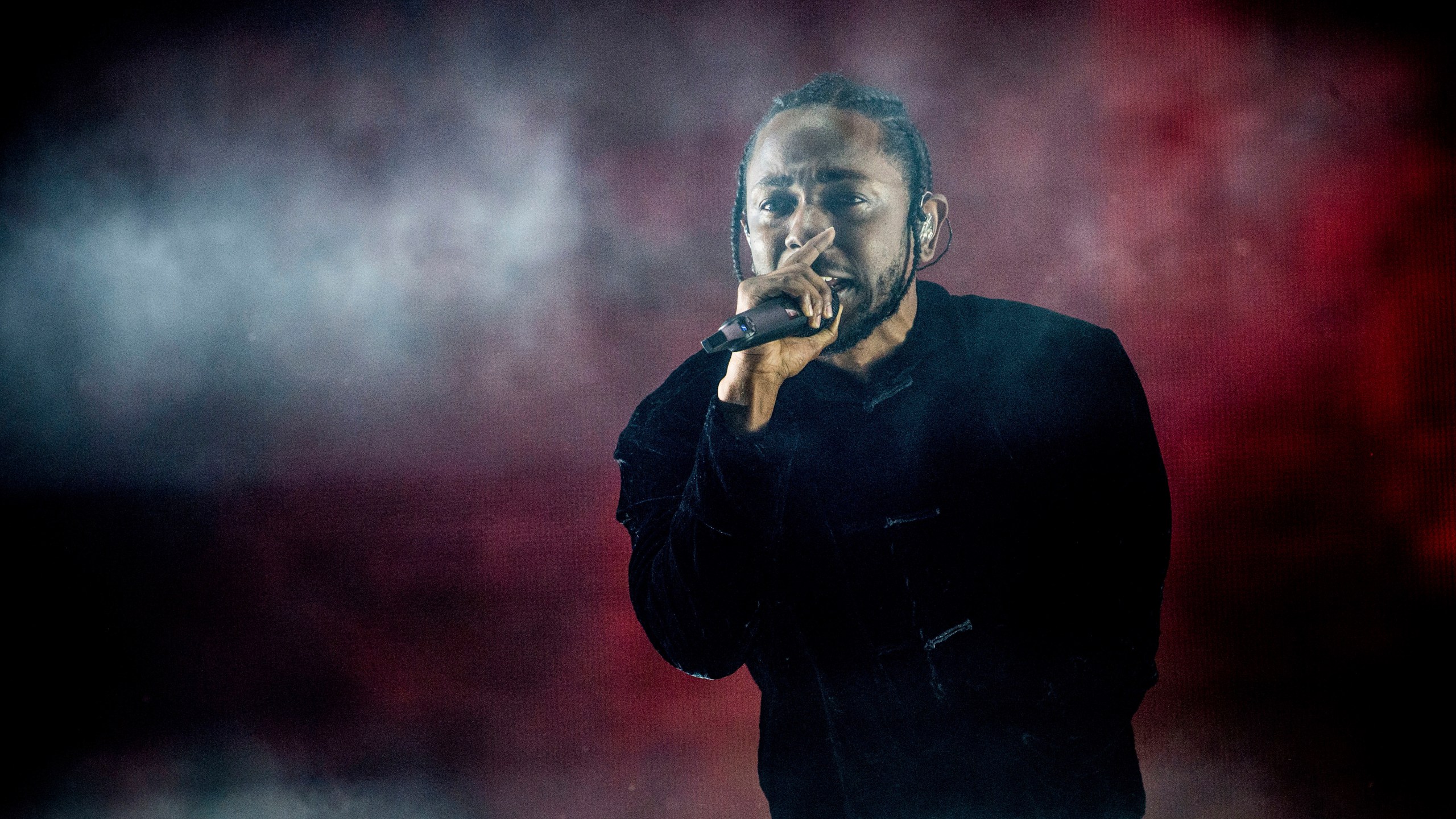 FILE - Kendrick Lamar performs at Coachella Music & Arts Festival at the Empire Polo Club on Sunday, April 16, 2017, in Indio, Calif. Kendrick Lamar turned his Juneteenth “Pop Out” concert into a celebration of Los Angeles unity. The 37-year-old rapper curated a three-hour livestreamed concert featuring a mix of up-and-coming LA rappers and stars including Dr. Dre and Tyler, The Creator. (Photo by Amy Harris/Invision/AP, File)