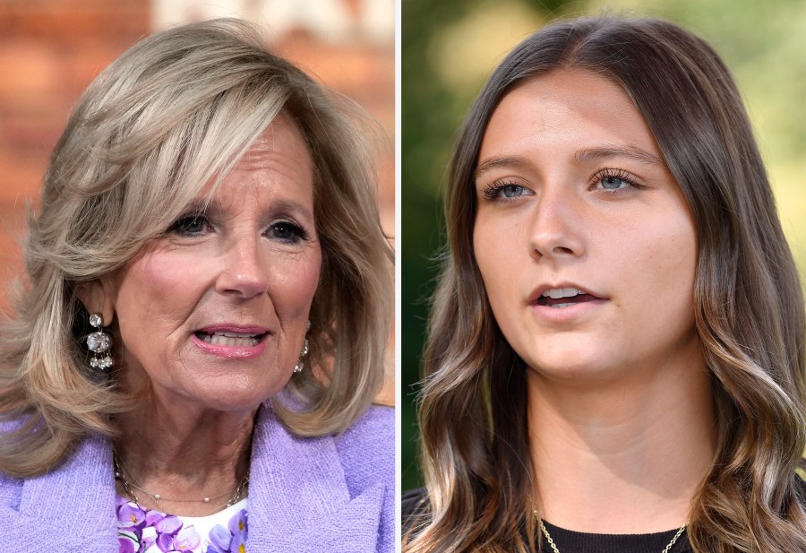 CORRECTS THE AGE OF DUVALL - This combination photo shows first lady Jill Biden in Washington, Nov. 13, 2023, left, and Hadley Duvall in Versailles, Ky., Sept. 20, 2023. Duvall, a 22-year-old woman who became a vocal reproductive rights advocate after she was raped by her stepfather as a child, will campaign with Biden in Pennsylvania on Sunday, June 23, 2024, as part of an election push around the anniversary of the fall of Roe v. Wade. (AP Photo)