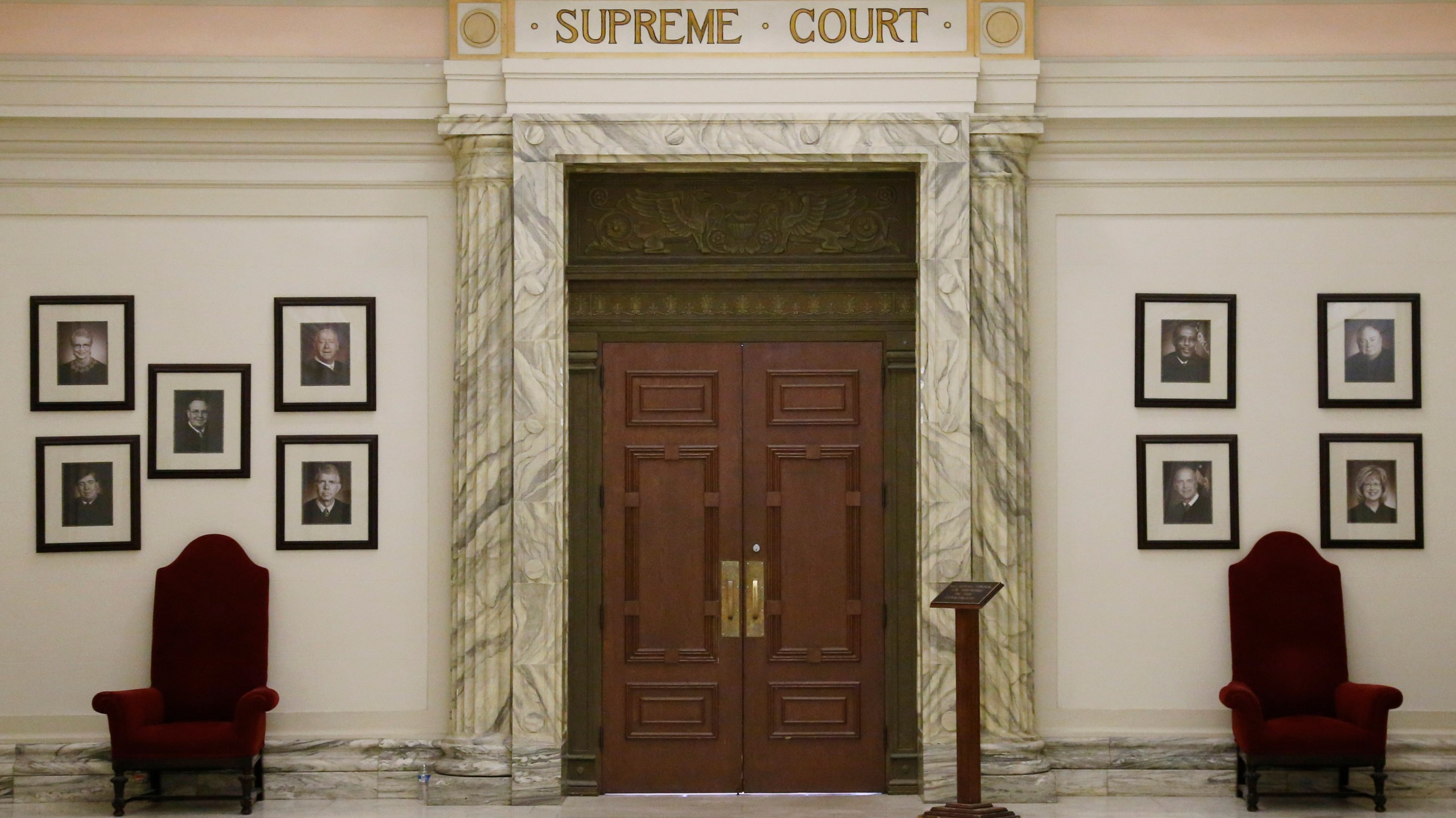 FILE - The Oklahoma Supreme Court is pictured in the state Capitol building in Oklahoma City, May 19, 2014. The Oklahoma Supreme Court ruled Tuesday, June 25, 2024, that the approval of the nation's first state-funded Catholic charter school, St. Isidore of Seville Catholic Virtual Charter School, is unconstitutional. (AP Photo/Sue Ogrocki, File)