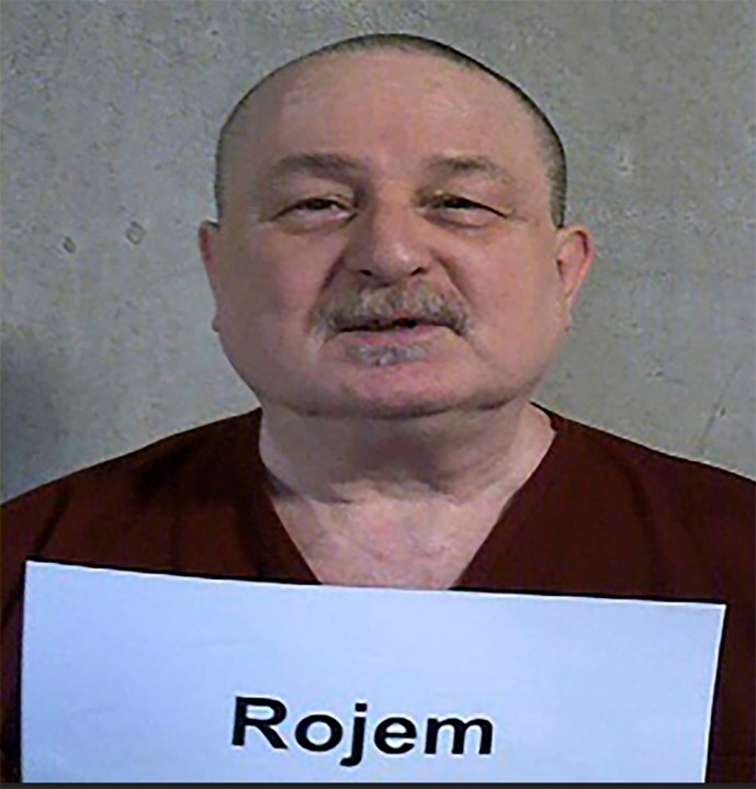 FILE - This photo provided by the Oklahoma Department of Corrections shows Richard Rojem, a death row inmate housed at the Oklahoma State Penitentiary in McAlester, Okla., Feb. 11, 2023. Oklahoma's Pardon and Parole Board is denying clemency for Rojem, convicted of raping and killing a 7-year-old girl in 1984. Monday's 5-0 decision paves the way for 66-year-old Richard Rojem to be executed by lethal injection on June 27, 2024. (Oklahoma Department of Corrections via AP, File)