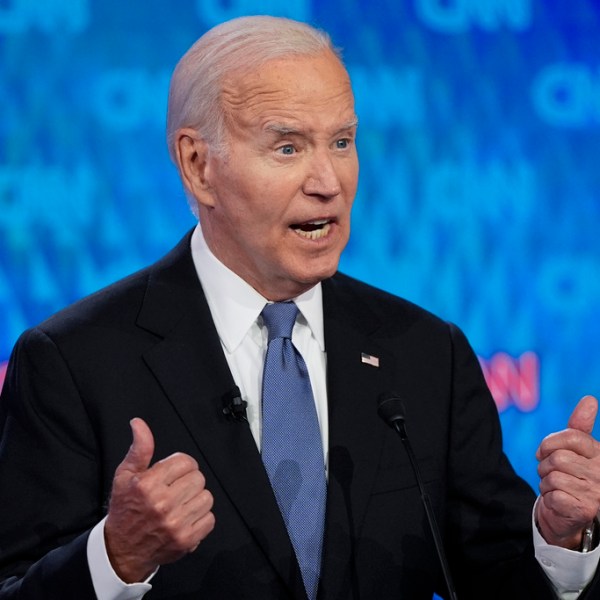 President Joe Biden speaks during a presidential debate with Republican presidential candidate former President Donald Trump, Thursday, June 27, 2024,