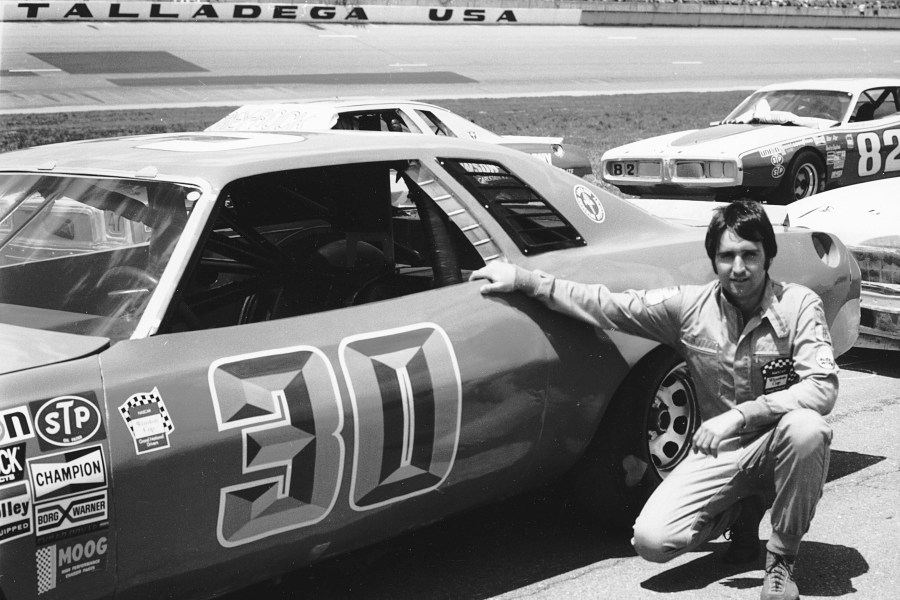 Tighe Scott - NASCAR Talladega 1976 TALLADEGA, AL — May 2, 1976: Tighe Scott of Pen Argyle, PA, made his NASCAR Cup debut at Talladega Superspeedway driving this Chevrolet for car owner Walter Ballard in the Winston 500, finishing in 17th position. (Photo by ISC Images & Archives via Getty Images)