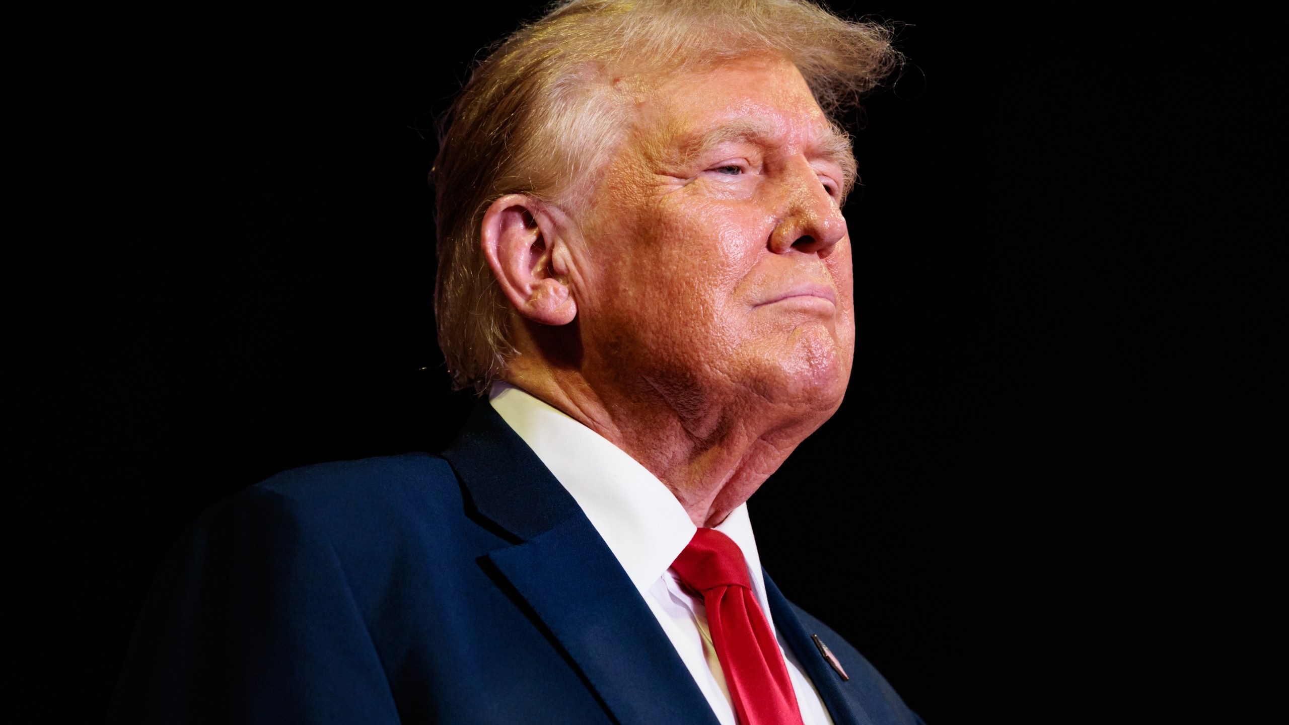 Former US President Donald Trump during a campaign event at the Liacouras Center at Temple University in Philadelphia, Pennsylvania, US, on Saturday, June 22, 2024.