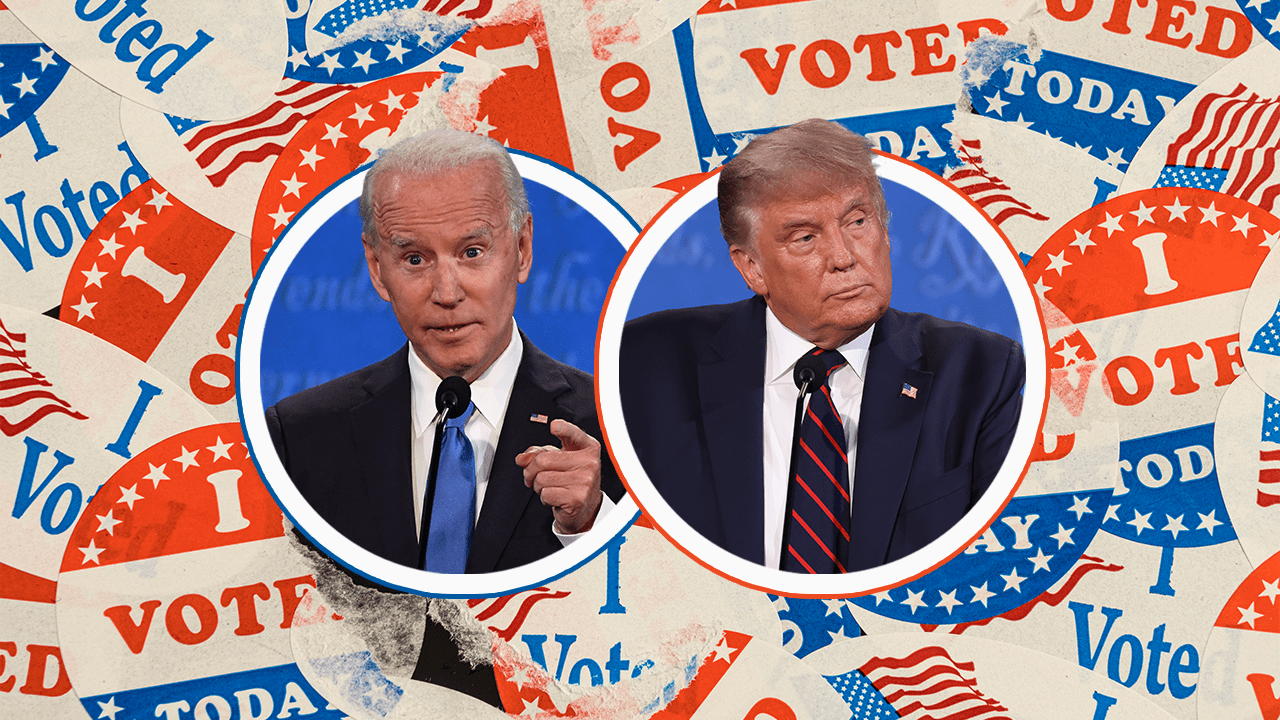 President Joe Biden and Donald Trump square off in a debate.