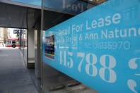 FILE - Retail spaces for lease are seen near Union Square in San Francisco, Feb. 27, 2024. Rent inflation is a pressure point for small businesses, according to new data from the Bank of America Institute. (AP Photo/Eric Risberg, File)