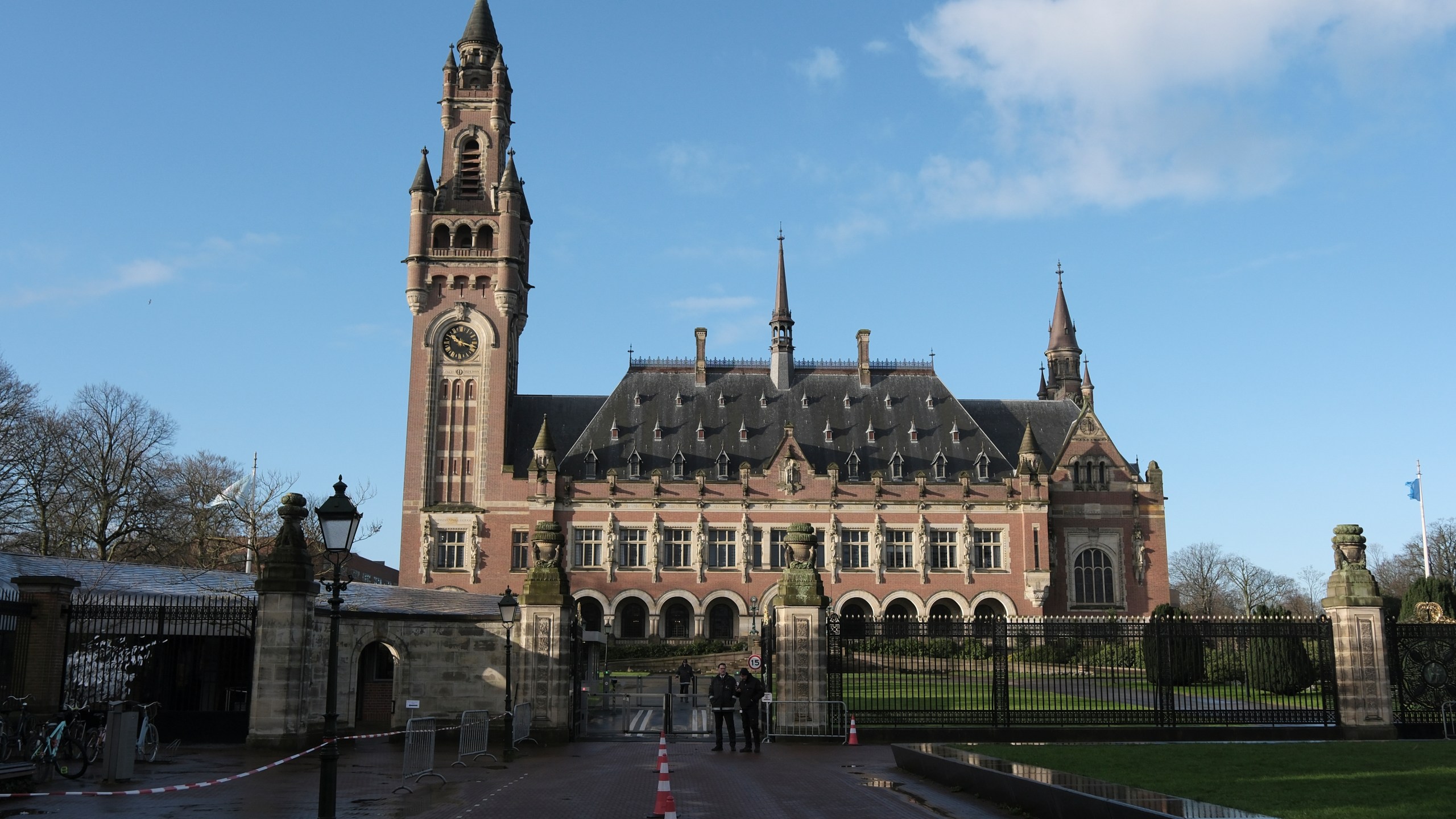 FILE - A view of the Peace Palace, which houses the International Court of Justice, or World Court, in The Hague, Netherlands, on Jan. 26, 2024. (AP Photo/Patrick Post, File)