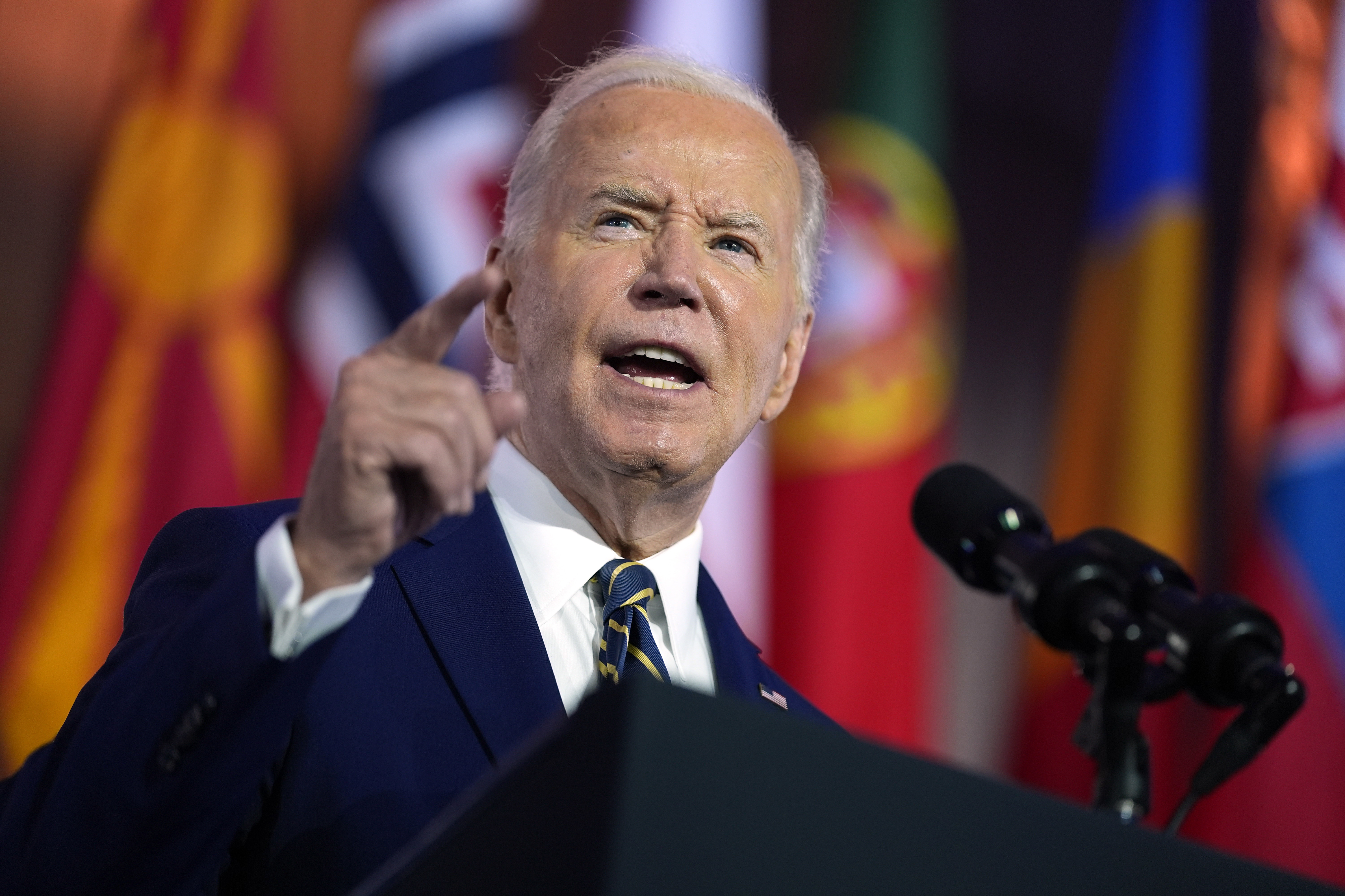 Biden speaking at a NATO summit.