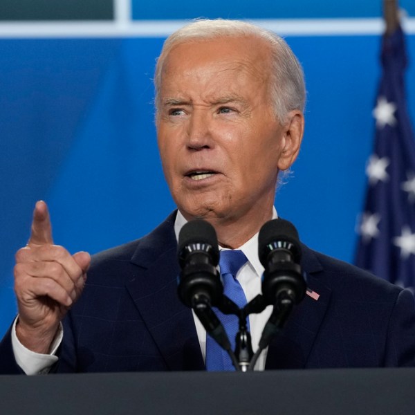 President Joe Biden speaks at a news conference following the NATO Summit in Washington.