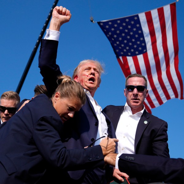 Secret Service rushing Trump off stage