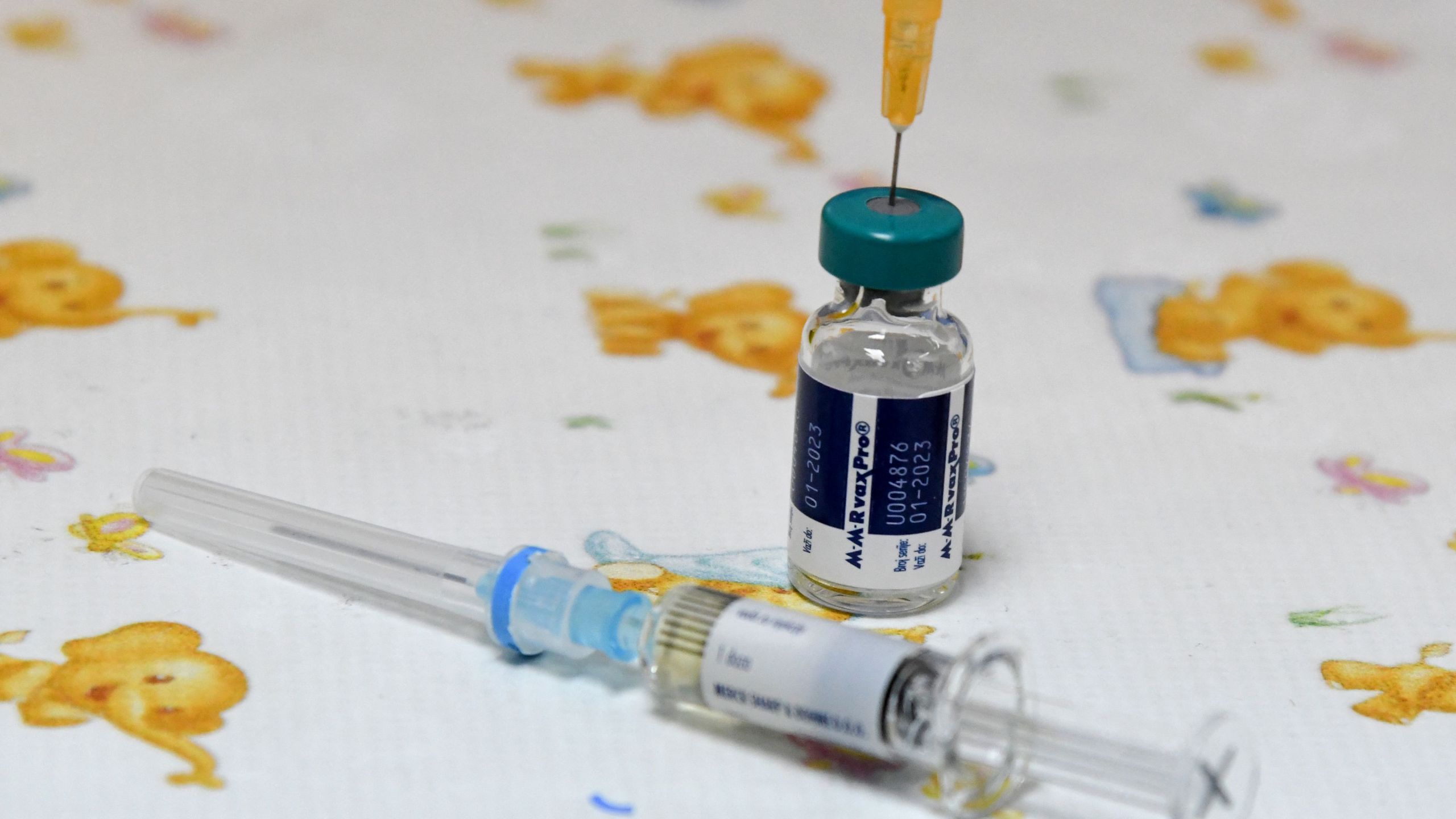 A health worker prepares a vaccine in a hospital of Montenegro's capital Podgorica.