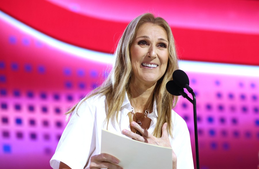 Celine Dion announces a selection at the 2024 NHL draft.