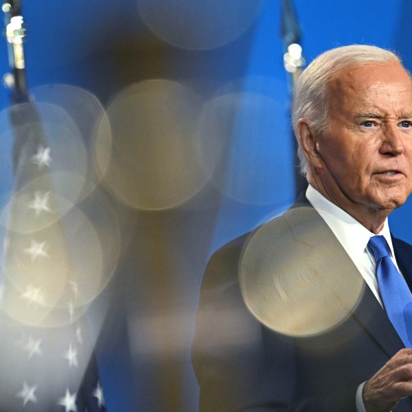 US President Joe Biden at a news conference during the NATO Summit in Washington, D.C.