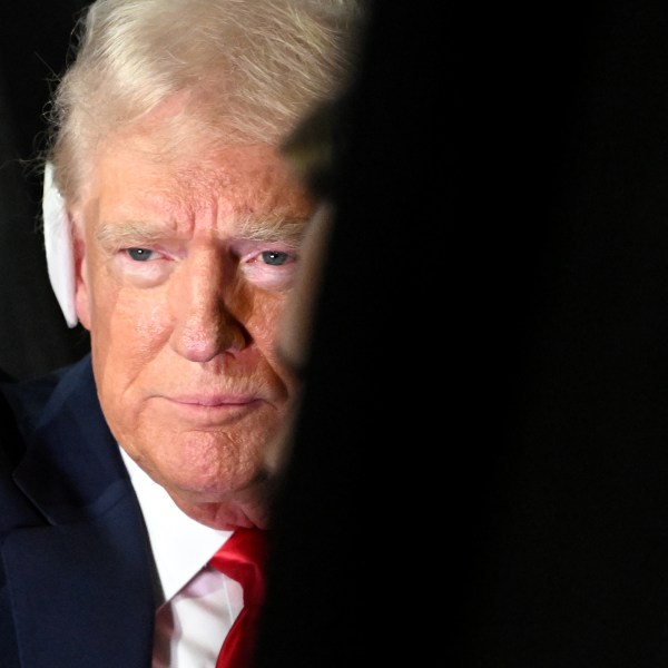 Former US President Donald Trump during the Republican National Convention, his ear bandaged.