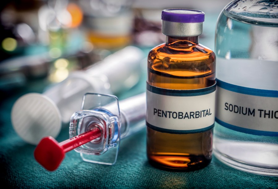 Stock photo of vial with pentobarbital.