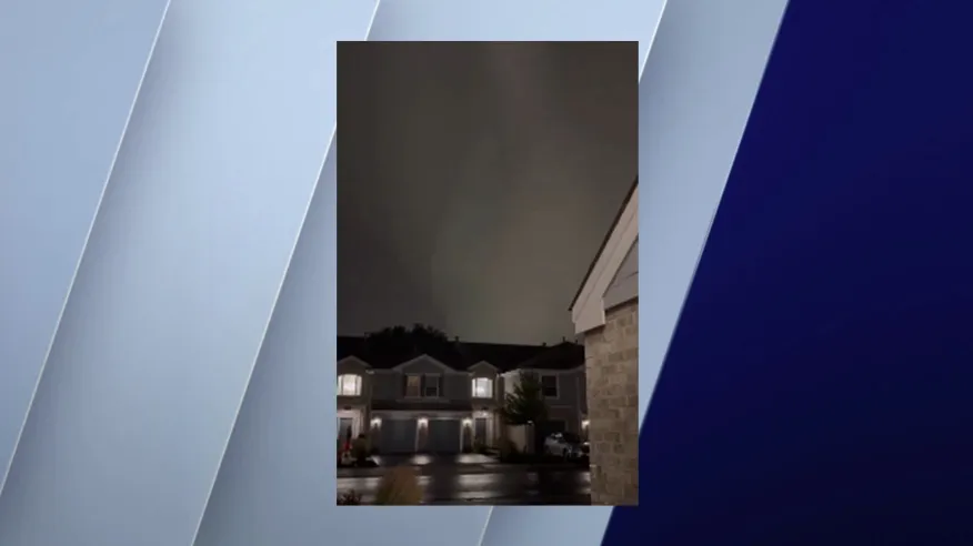 A massive wall cloud over Naperville, Illinois, as severe storms whip through the Midwest on July 15, 2024.