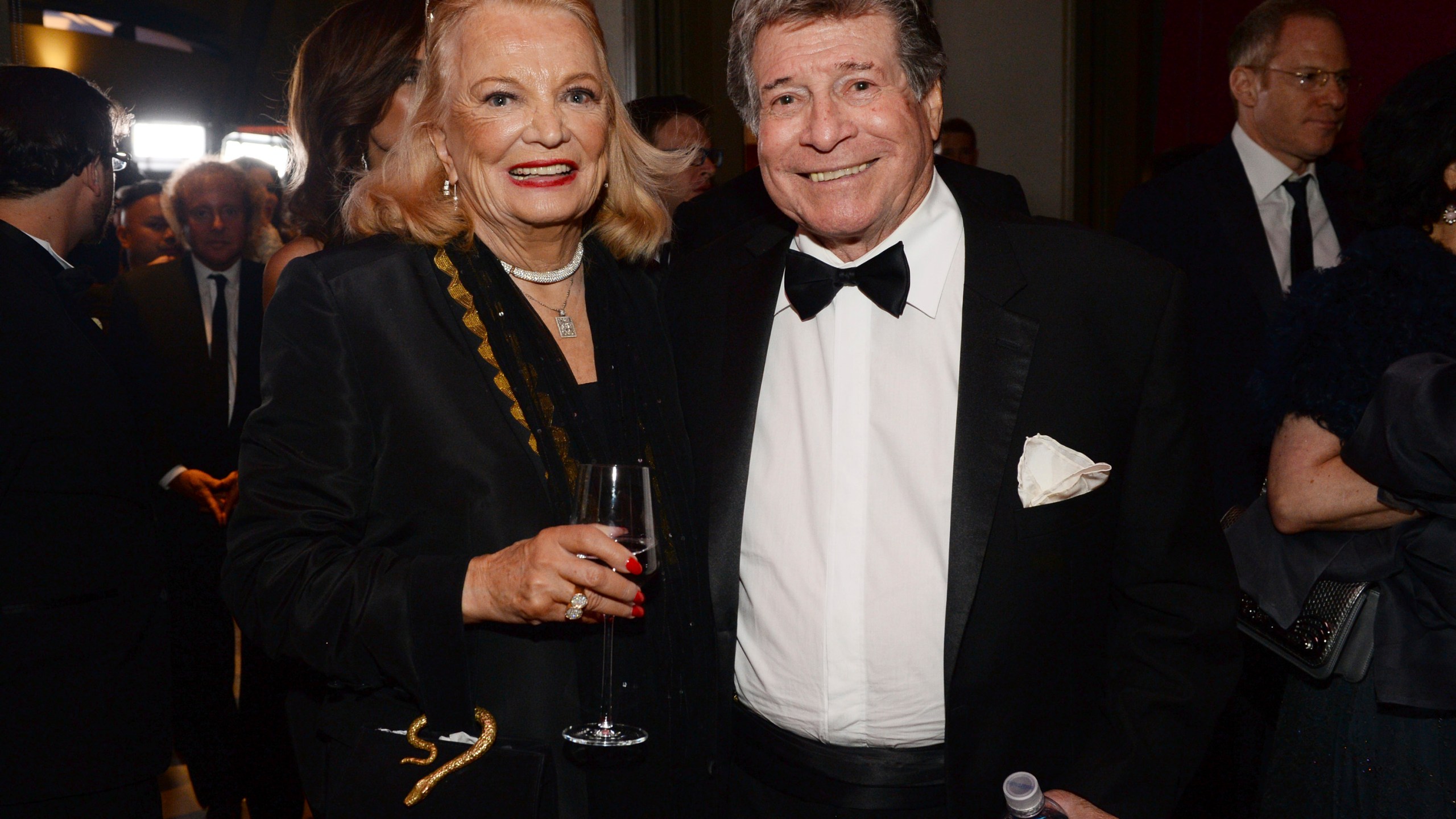 FILE - Gena Rowlands, left, and Robert Forrest attend the Governors Ball after the Oscars on Sunday, Feb. 28, 2016, at the Dolby Theatre in Los Angeles. (Photo by Al Powers/Invision/AP, File)