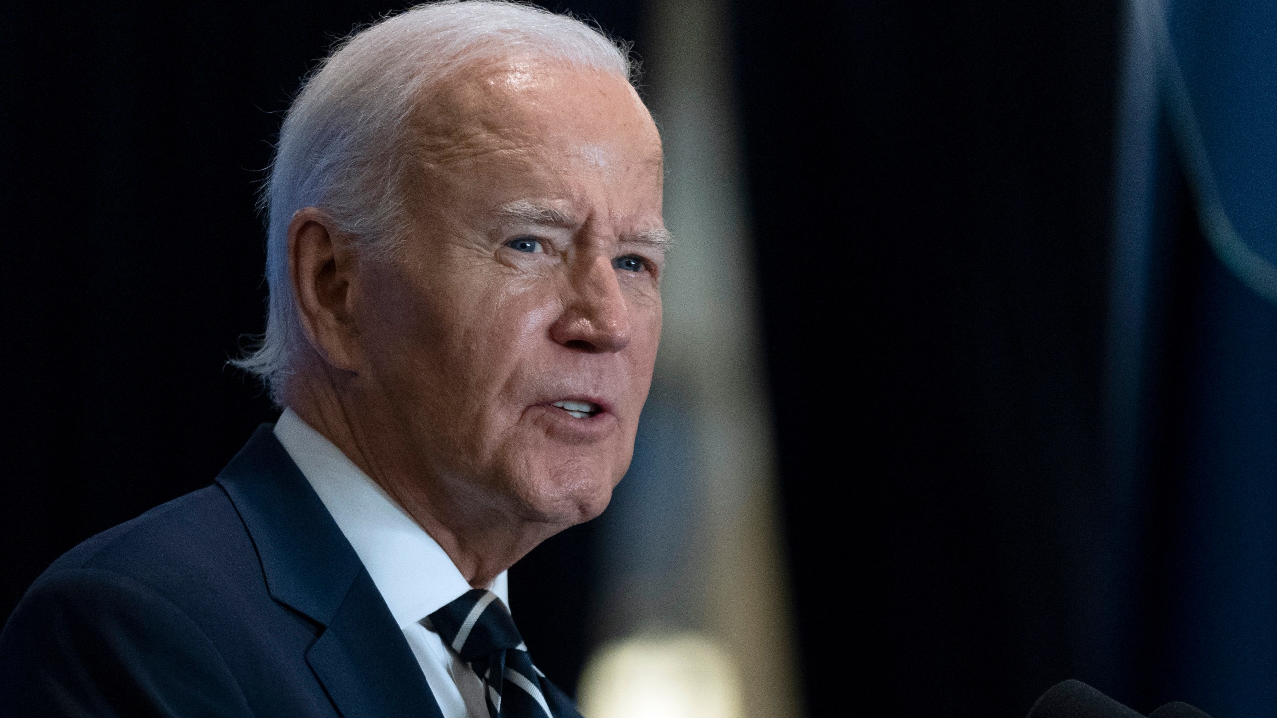 President Joe Biden speaks at the meeting of the Global Coalition to Address Synthetic Drug Threats, in New York, Tuesday, Sept. 24, 2024. (AP Photo/Manuel Balce Ceneta)