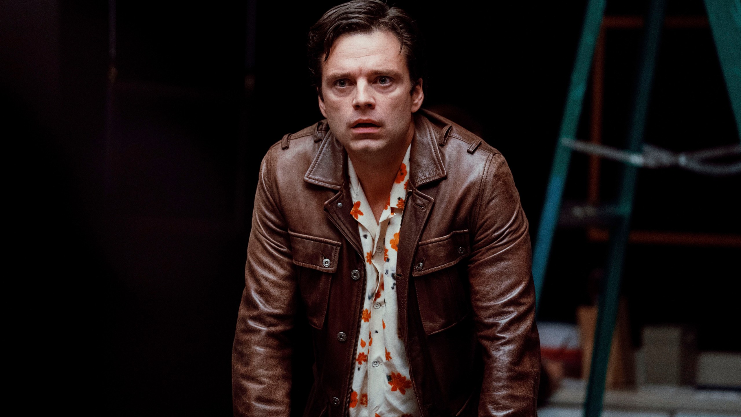 This image released by A24 shows Sebastian Stan in a scene from "A Different Man." (Matt Infante/A24 via AP)