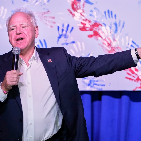 Democratic vice presidential candidate Minnesota Gov. Tim Walz speaks at the Whitewater Music Hall Brewing Company Friday, Sept. 13, 2024, in Wausau, Wis. (AP Photo/Morry Gash)