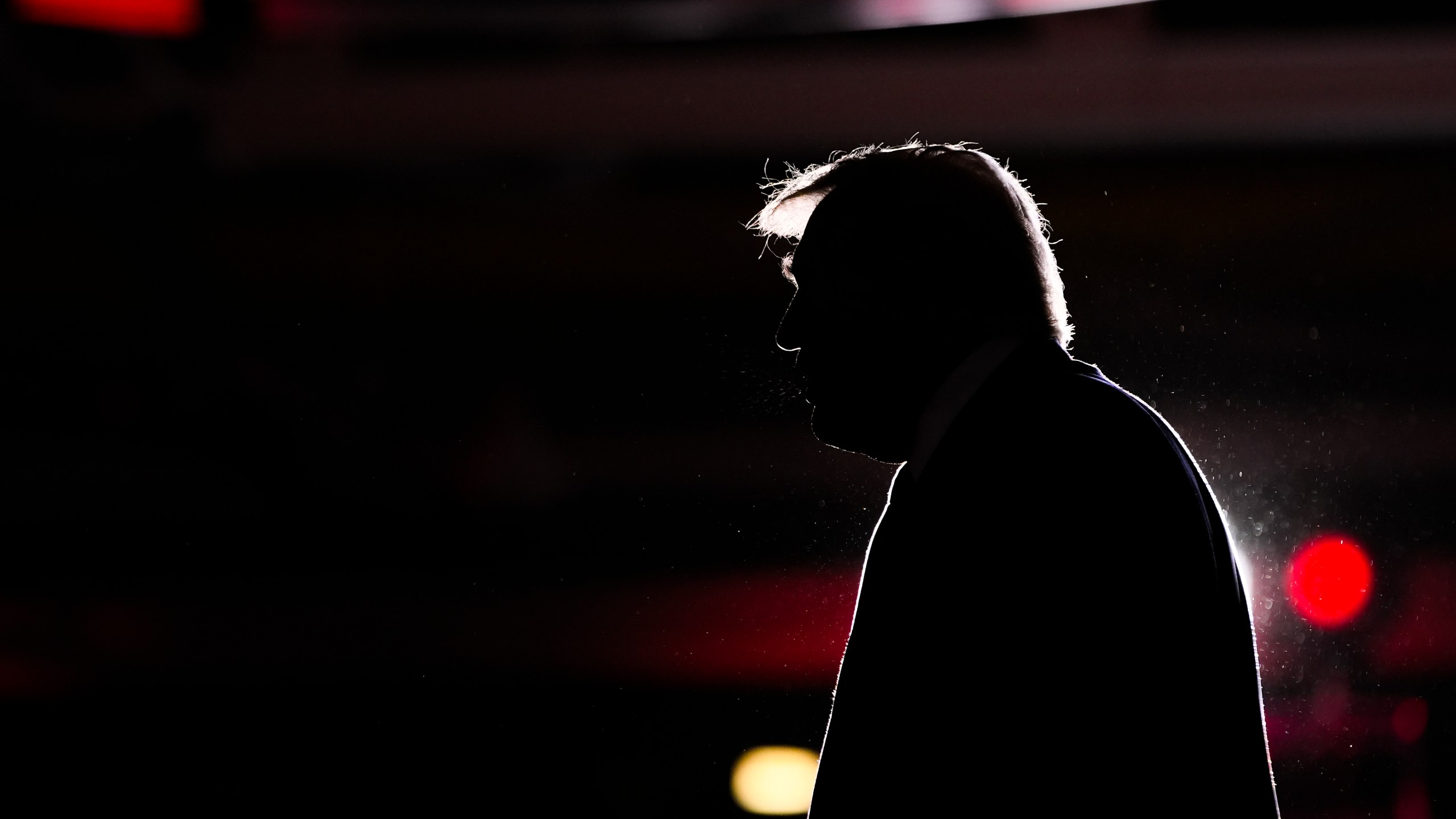 Republican presidential nominee former President Donald Trump walks from the stage at a campaign event at the Ryder Center at Saginaw Valley State University, Thursday, Oct. 3, 2024, in University Center, Mich. (AP Photo/Alex Brandon)