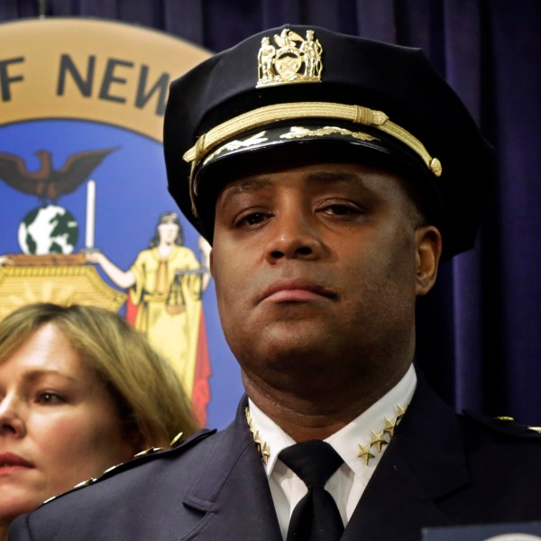 FILE - New York City Police Dept. Chief of Department Philip Banks attends a news conference, in New York, Jan. 30, 2014. (AP Photo/File)