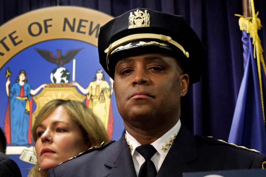 FILE - New York City Police Dept. Chief of Department Philip Banks attends a news conference, in New York, Jan. 30, 2014. (AP Photo/File)