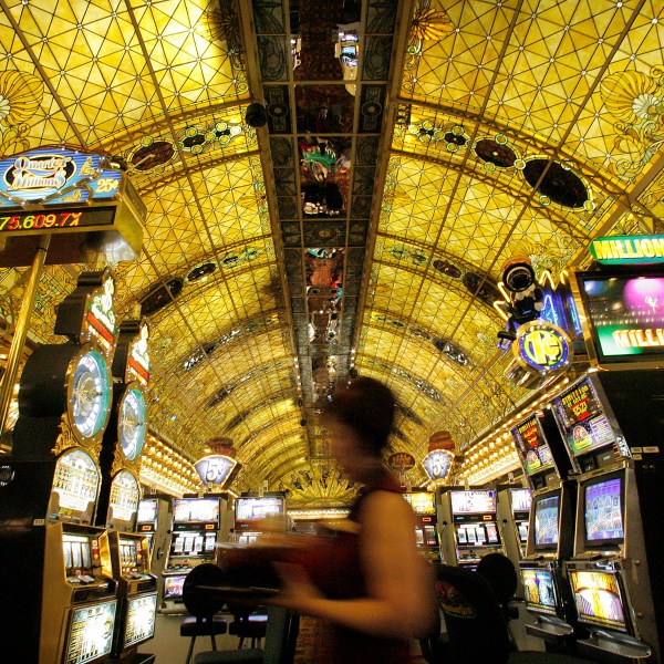 FILE - - Stained glass covers the ceiling at the Tropicana Resort & Casino on Wednesday, March 28, 2007, in Las Vegas. (AP Photo/Jae C. Hong, File)