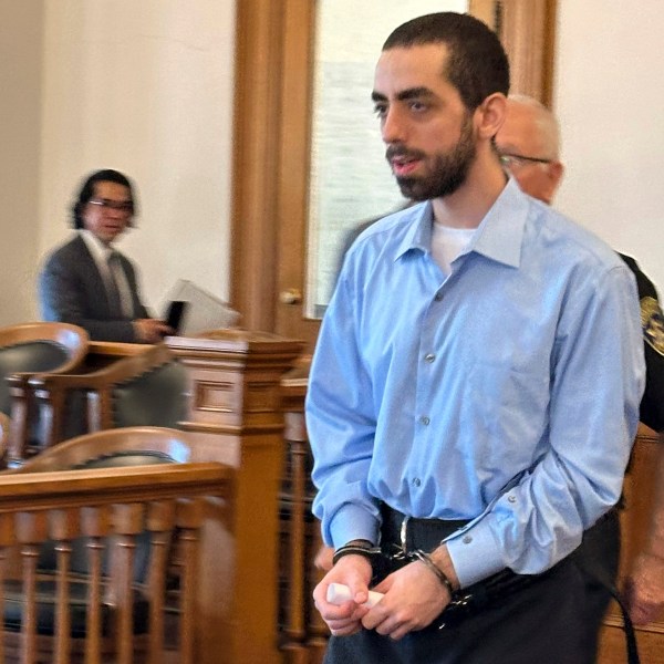 Had Matar, charged with attempted murder for stabbing author Salman Rushdie more than a dozen times, is escorted into the courtroom for a hearing in Chautauqua County Court, Friday, Oct. 4, 2024, in Mayville, N.Y. (AP Photo/Carolyn Thompson)