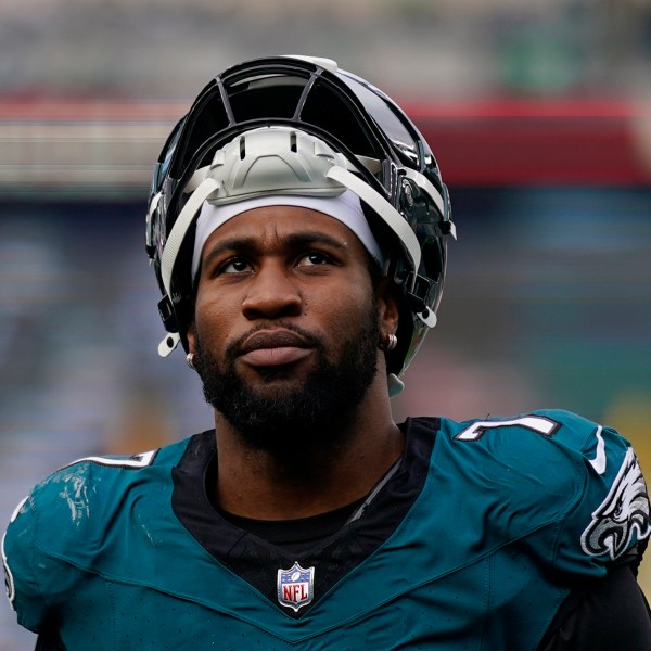 FILE - Then-Philadelphia Eagles' Haason Reddick walks off the field at halftime of an NFL football game, Dec. 31, 2023, in Philadelphia. (AP Photo/Matt Slocum, File)