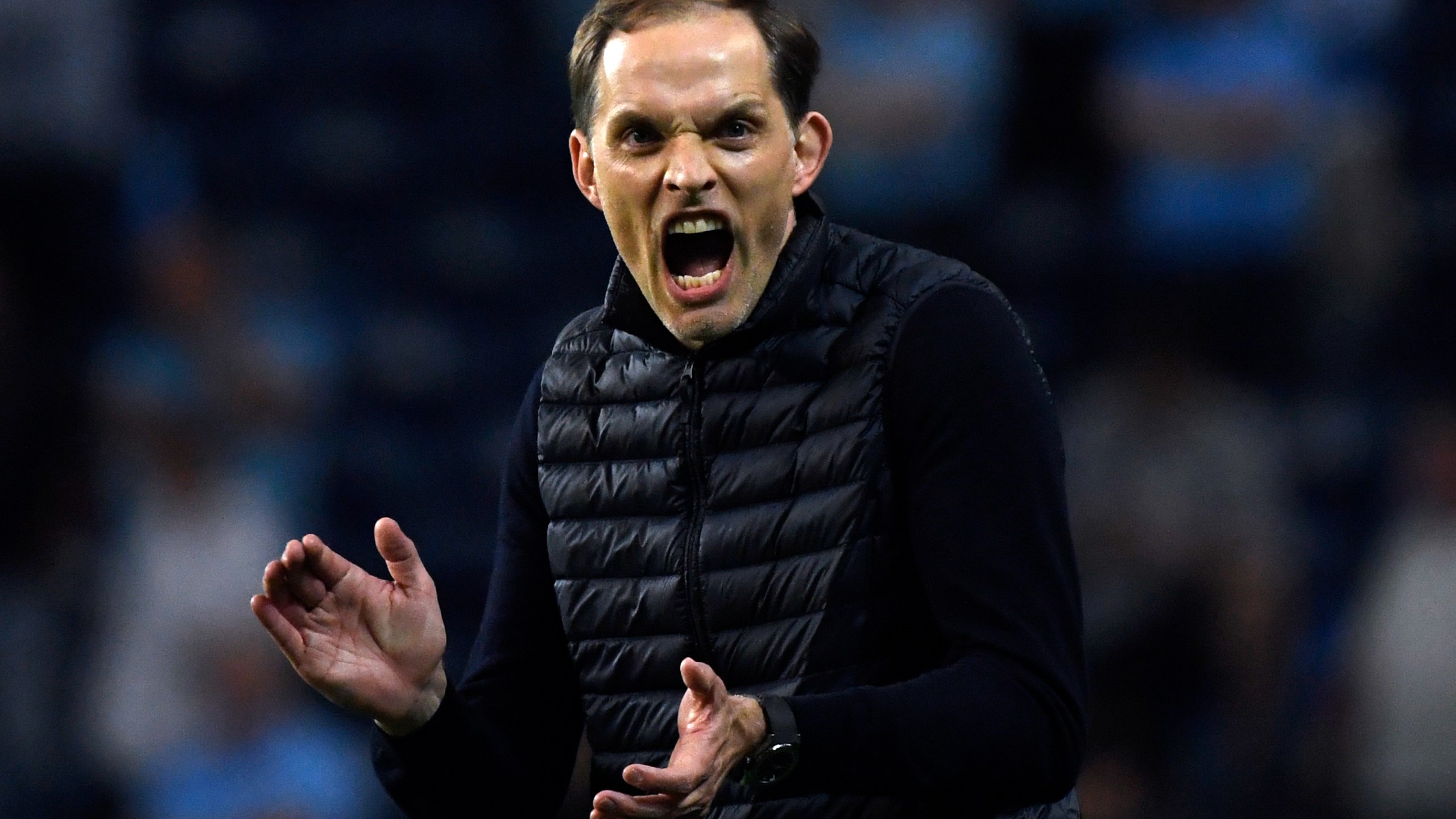 FILE - Chelsea's head coach Thomas Tuchel reacts during the Champions League final soccer match between Manchester City and Chelsea at the Dragao Stadium in Porto, Portugal, Saturday, May 29, 2021. (Pierre Philippe Marcou/Pool via AP, File)