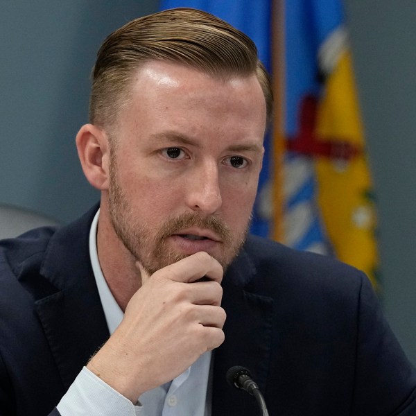 FILE - Oklahoma Superintendent of Public Instruction Ryan Walters speaks during a special state Board of Education meeting, April 12, 2023, in Oklahoma City. (AP Photo/Sue Ogrocki, File)