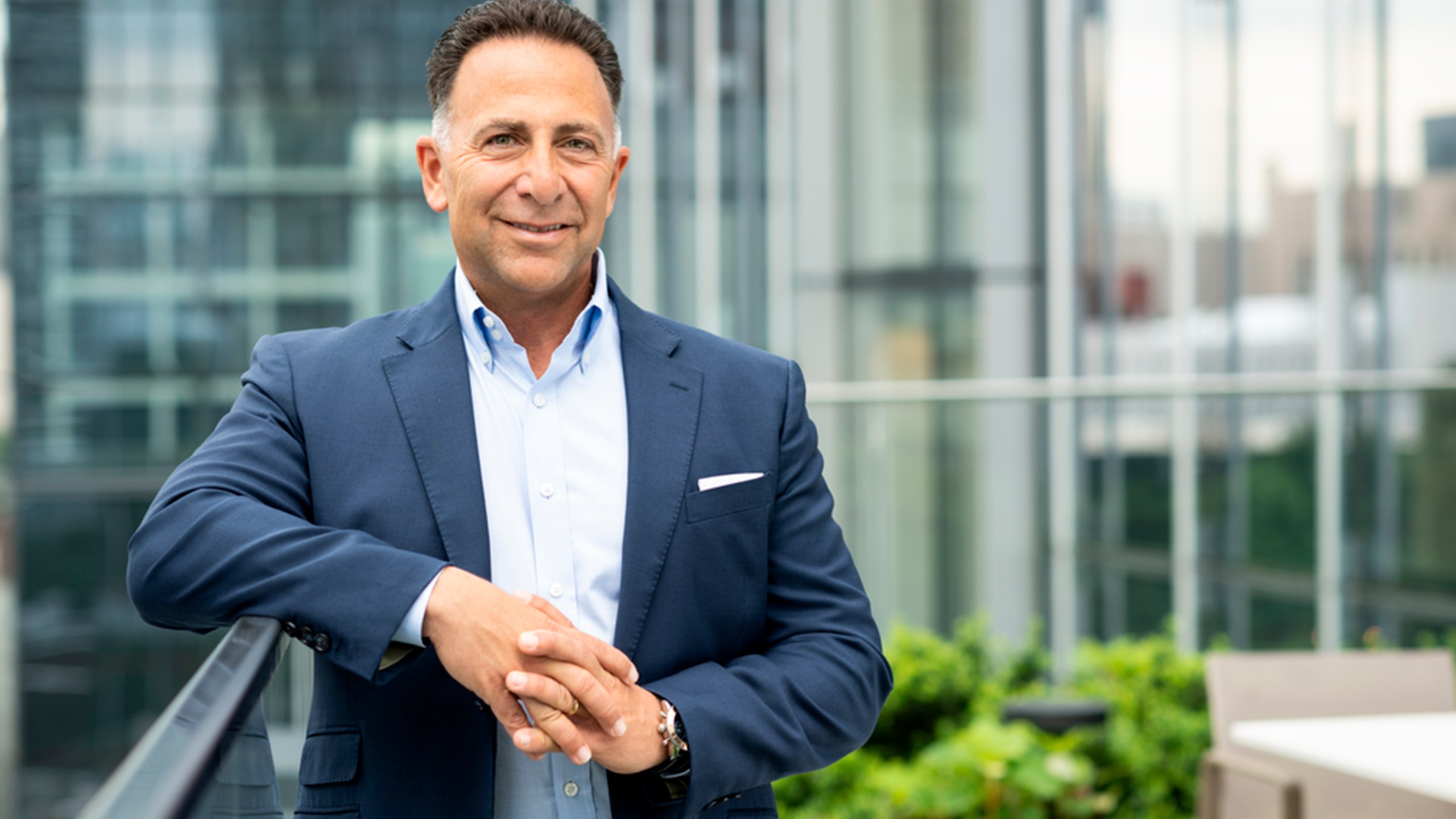 In this image released by Norfolk Southern, Norfolk Southern's new CEO Mark George poses for a portrait in Atlanta, Ga., Aug. 2022. (Norfolk Southern via AP)