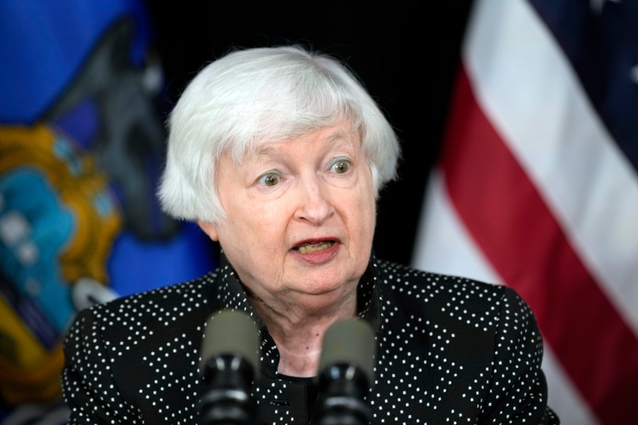 FILE - Treasury Secretary Janet Yellen speaks during a news conference in Philadelphia, July 30, 2024. (AP Photo/Matt Rourke, File)