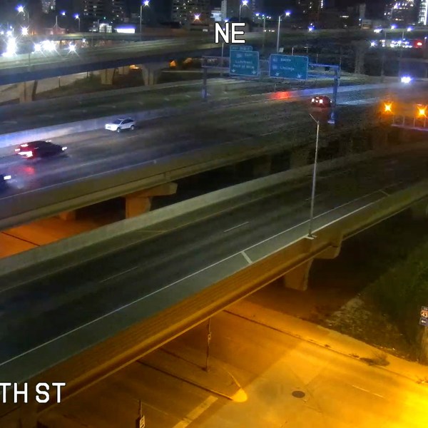 An image captured from Wisconsin Department of Transportation video shows a suspected drunken driver heading the wrong way on Interstate 94, traveling within feet of Vice President Kamala Harris' motorcade following a campaign stop on Monday, Oct. 21, 2024 in Milwaukee, Wis. (Wisconsin Dept. of Transportation via AP)