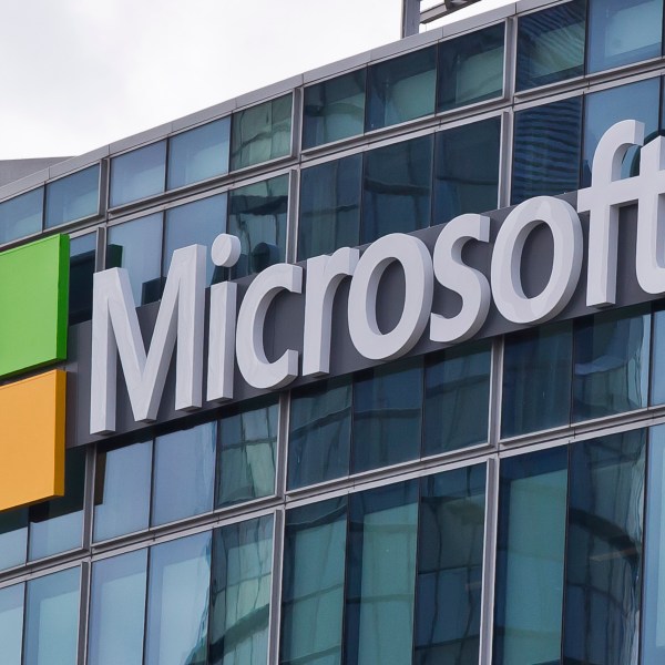 FILE - The Microsoft logo in Issy-les-Moulineaux, outside Paris, France, April 12, 2016. The company said Wednesday that Russian operatives are doubling down on fake videos to smear Vice President Kamala Harris’ campaign, while Chinese-linked social media campaigns are maligning down-ballot candidates who are critical of China. Meanwhile, Iranian actors who allegedly sent emails aimed at intimidating U.S. voters in 2020 have been surveying election-related websites and major media outlets, the tech giant said. (AP Photo/Michel Euler, File)