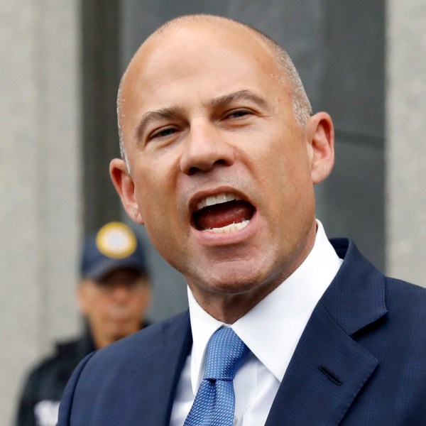 FILE - Michael Avenatti makes a statement to the press as he leaves federal court in New York, on July 23, 2019. (AP Photo/Richard Drew, File)