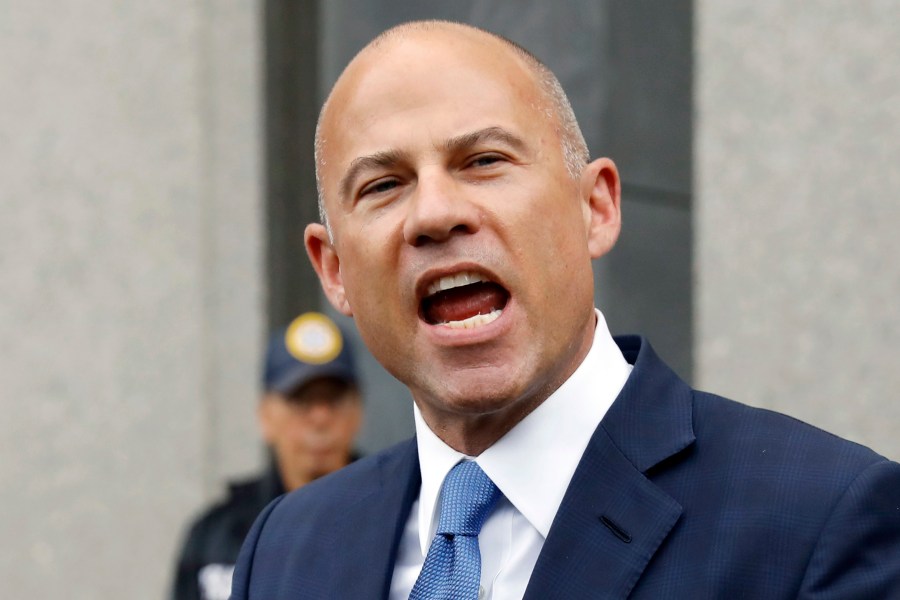 FILE - Michael Avenatti makes a statement to the press as he leaves federal court in New York, on July 23, 2019. (AP Photo/Richard Drew, File)