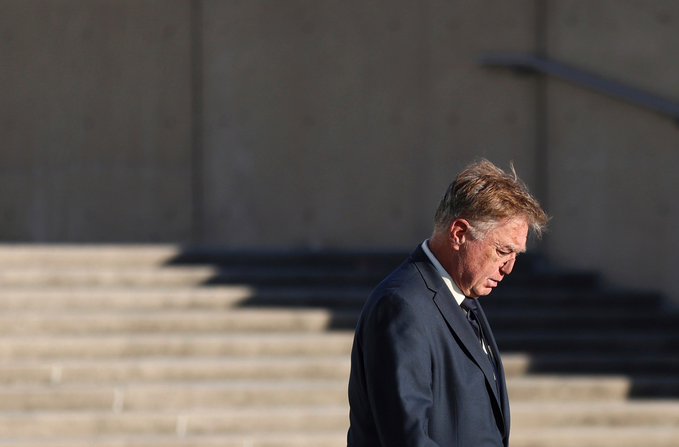 James Jacobson exits the federal courthouse after his arraignment on sex trafficking and interstate prostitution charges connected to the former CEO of Abercrombie & Fitch, Friday, Oct. 25, 2024, in Central Islip, N.Y. (AP Photo/Heather Khalifa)