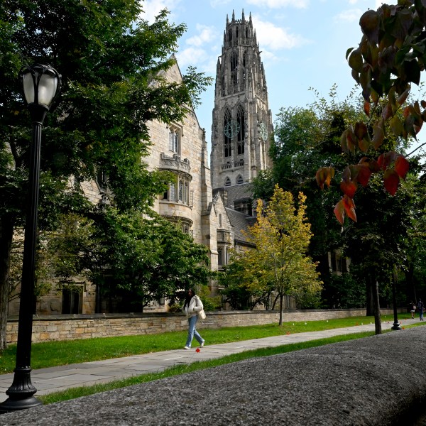 The campus of Yale University is seen, Wednesday, Oct. 9, 2024, in New Haven, Conn. In 1831, a coalition of Black leaders and white abolitionists proposed the nation's first African American college in New Haven. White male landowners with the sole authority to vote, many with ties to Yale College — rejected the plans on a vote of 700-4. Alder Thomas Ficklin Jr. and City Historian Michael Morand submitted a resolution to the Board of Alders in August that calls for an official apology and encourages city schools and Yale to offer educational programs on what happened in 1831. (AP Photo/Jessica Hill)