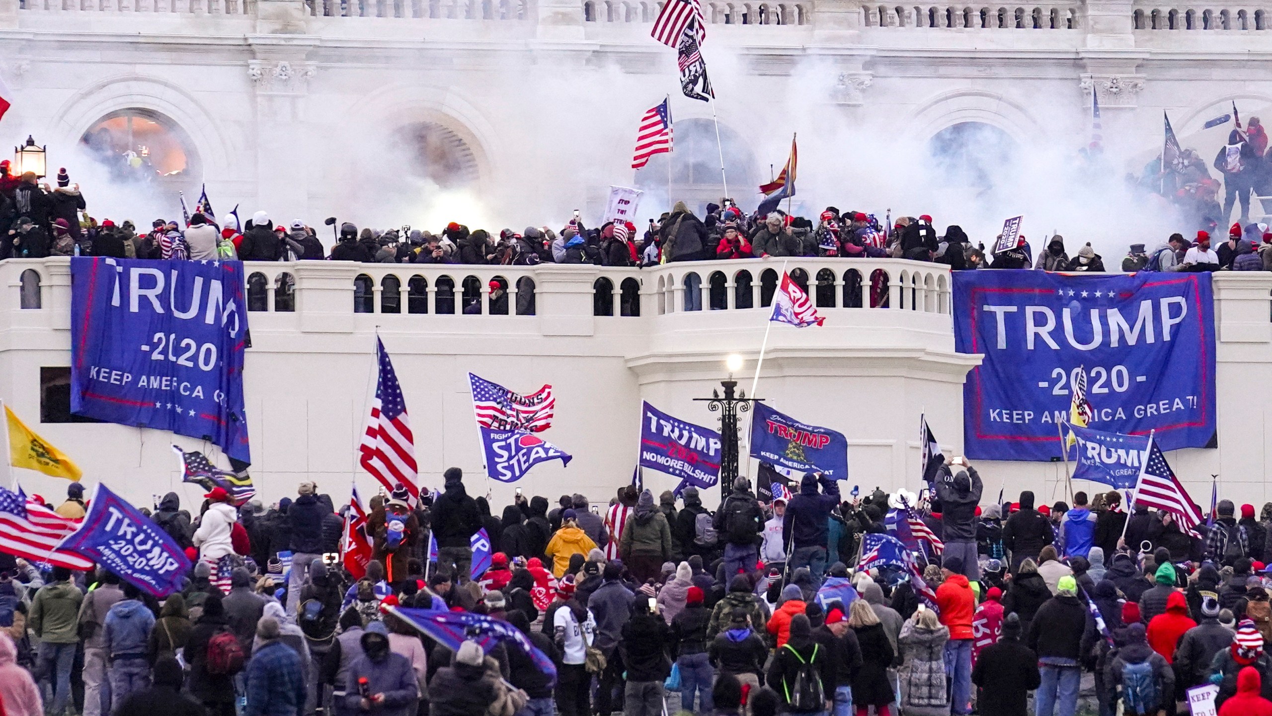 FILE - Rioters loyal to President Donald Trump storm the Capitol, Jan. 6, 2021, in Washington. (AP Photo/John Minchillo, File)