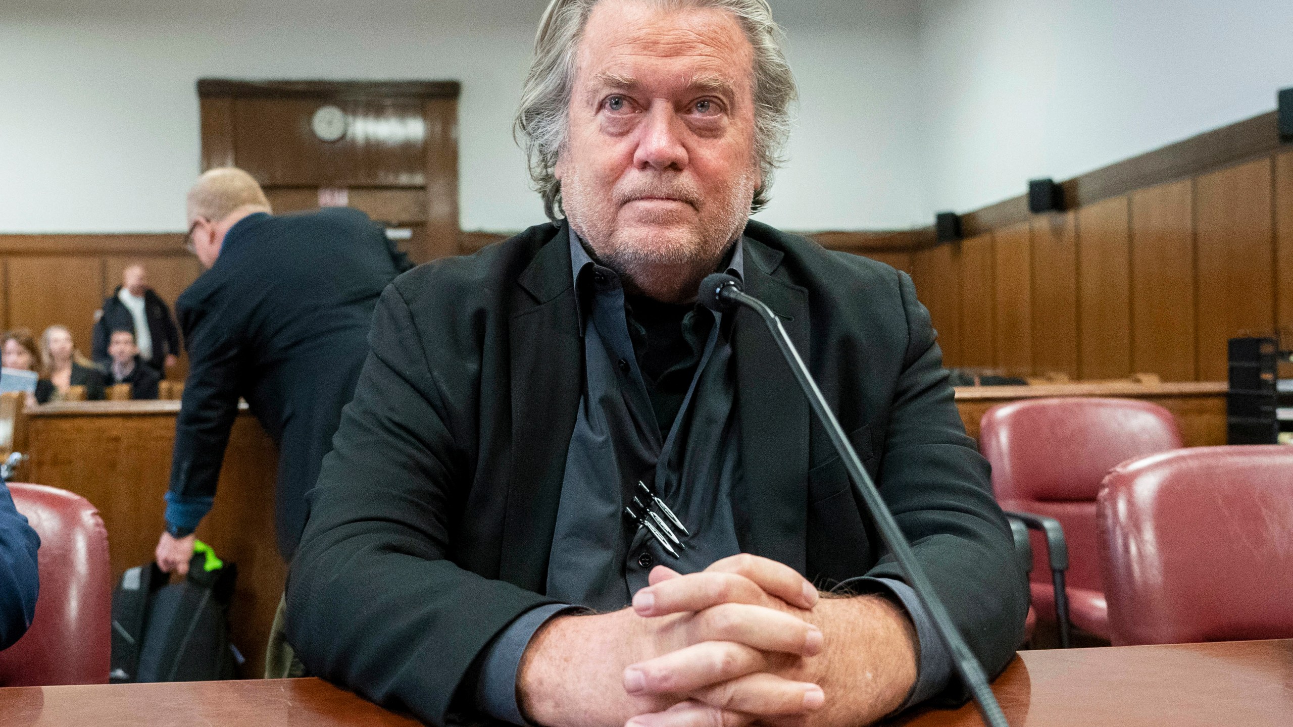 FILE - Steve Bannon appears in court in New York, Jan. 12, 2023. (Steven Hirsch/New York Post via AP, Pool)