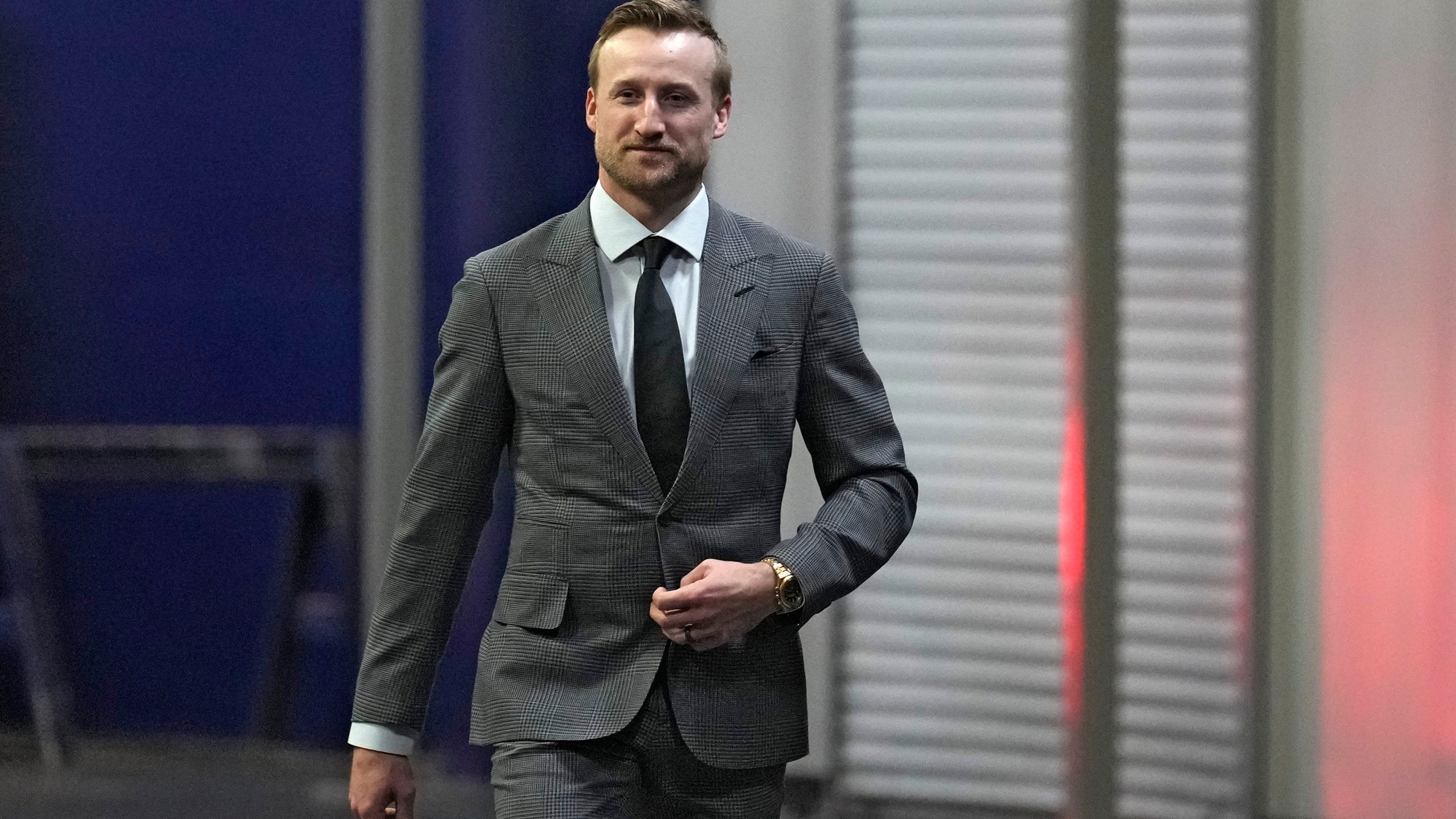 Nashville Predators center Steven Stamkos arrives at Amalie Arena before an NHL hockey game against the Tampa Bay Lightning Monday, Oct. 28, 2024, in Tampa, Fla. Stamkos played for the Lightnig for 16-seasons. (AP Photo/Chris O'Meara)