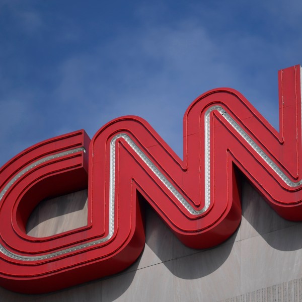 FILE - Signage is seen at the CNN Center in Atlanta on April 21, 2022. (AP Photo/Mike Stewart, File)