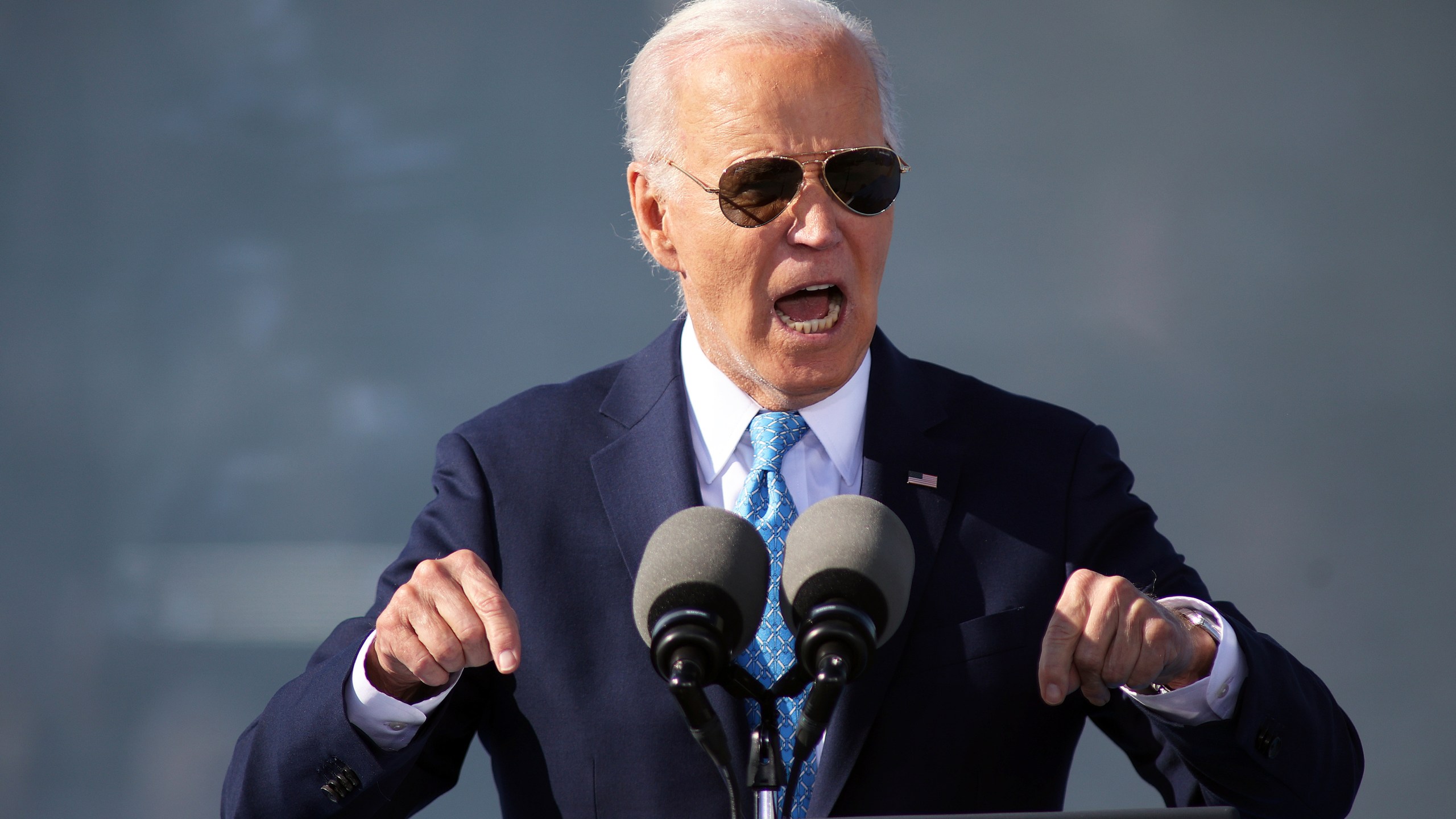 President Joe Biden speaks during an event about his Investing in America agenda, Tuesday, Oct. 29, 2024, at the Dundalk Marine Terminal in Baltimore. (AP Photo/Daniel Kucin Jr.)