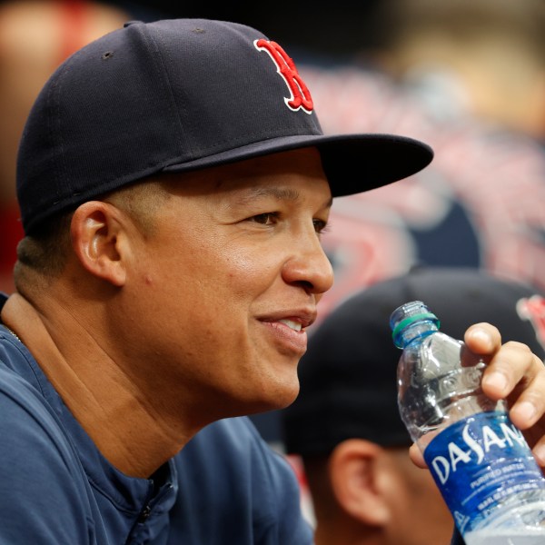 FILE - Boston Red Sox acting manager Will Venable watches from the dugout during a baseball game against the Tampa Bay Rays Sunday, April 24, 2022, in St. Petersburg, Fla. (AP Photo/Scott Audette, File)