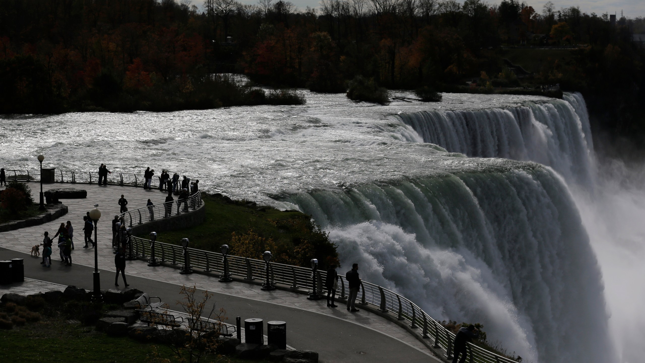 FILE - Niagara Falls are seen from Niagara Falls, N.Y., Oct. 29, 2019. (AP Photo/Seth Wenig, File)