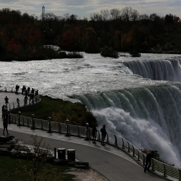 FILE - Niagara Falls are seen from Niagara Falls, N.Y., Oct. 29, 2019. (AP Photo/Seth Wenig, File)