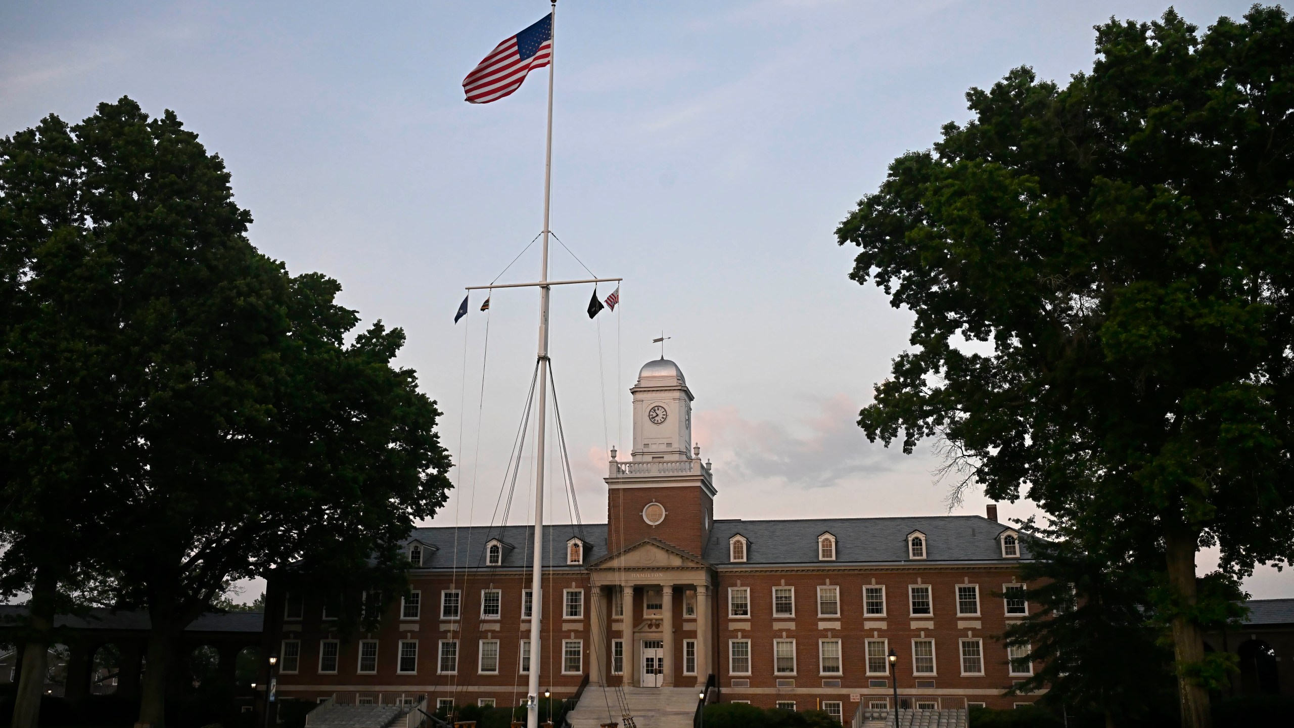 FILE - The U.S. Coast Guard Academy is seen in early evening, July 15, 2024 in New London, Conn. (AP Photo/Jessica Hill, File)